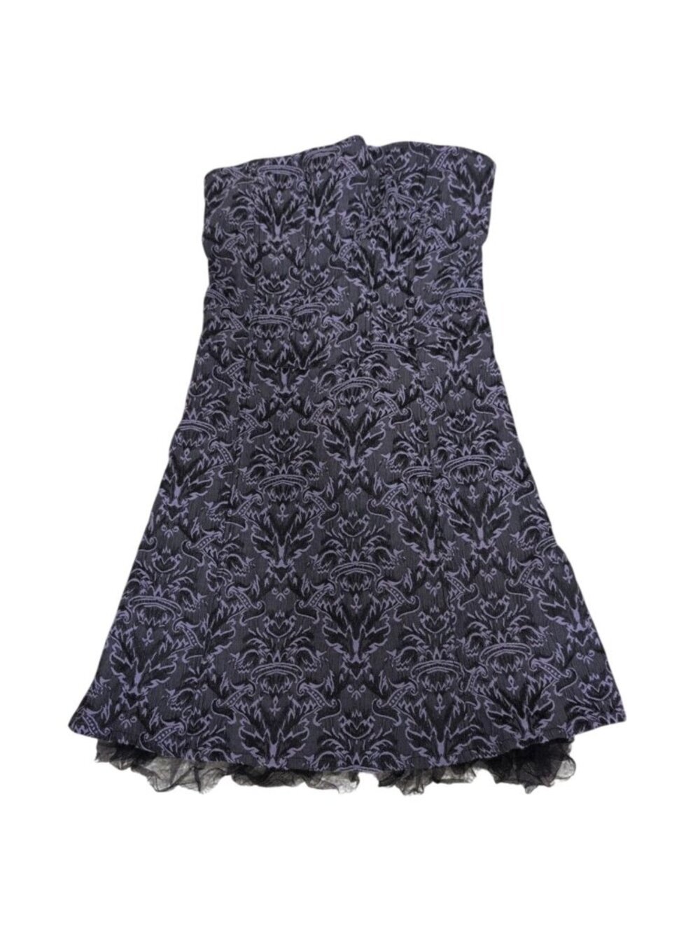 Y2K Tripp NYC Jacquard Corset Dress Womens Size XXL Purple Gothic Tulle Straples